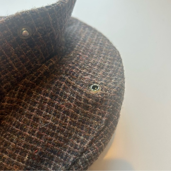 Vintage RARE Pure Wool houndstooth paige boy hat brown USA retro y2k - Picture 4 of 8
